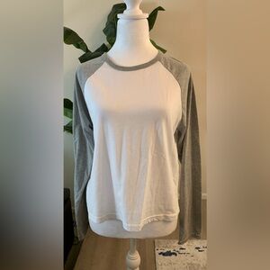 Classic Gray and White Raglan Top